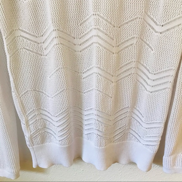 Vince Open Weave Knit Crewneck White Sweater S - Picture 12 of 13